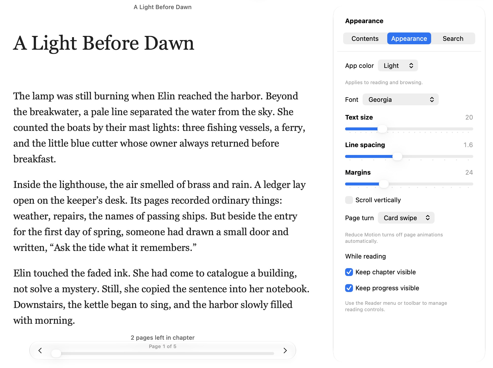 LibraVia appearance on Mac